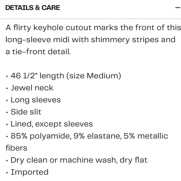 NWT Metallic Stripe Long Sleeve Midi Black Multi Dress XS FRENCH CONNECTION - Picture 13 of 14